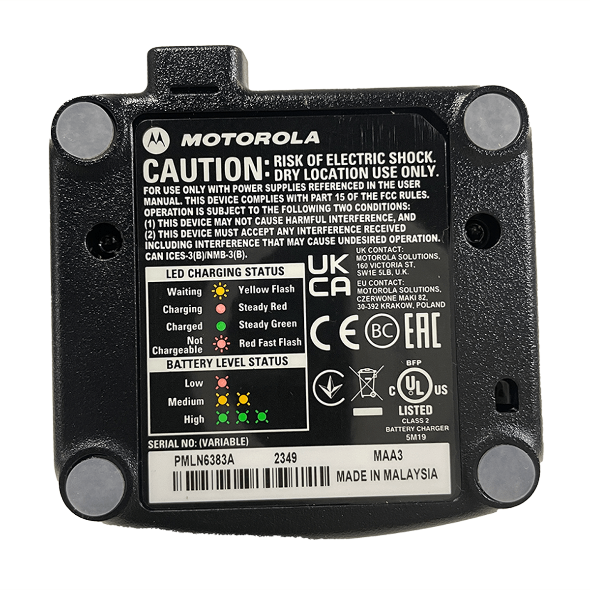 Cargador Motorola PMLN6394 para Radio Portatil RVA50