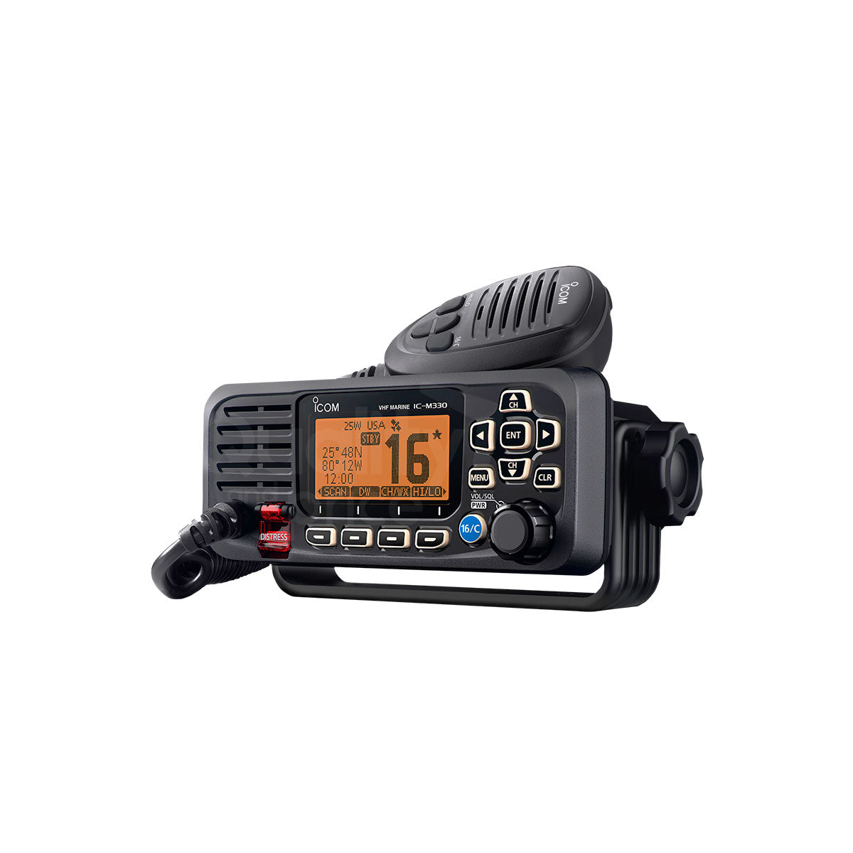 Radio móvil marino negro Icom IC-M330G VHF con GPS SOS - Quality and Price