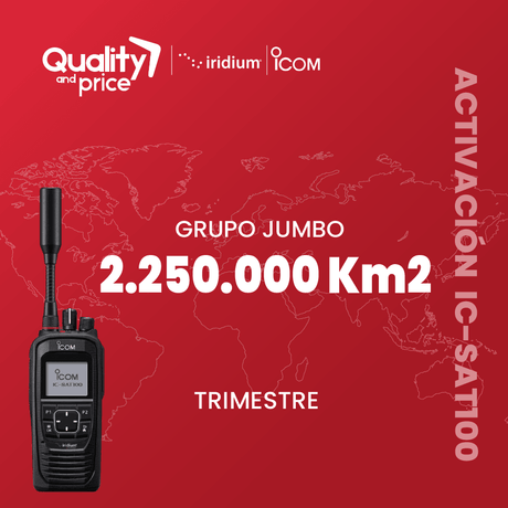 Activación radio satelital IC-SAT100 Grupo Jumbo 2.250.000 Km2 - Quality and Price