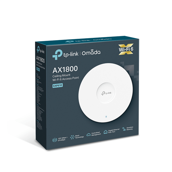 TP-LINK EAP610 Acces Point Omada Wifi6 Ax1800 Montaje De Techo Color Blanco