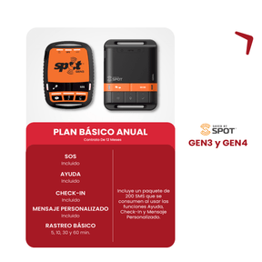 Activación GPS Tracker SPOT - Plan básico anual para Spot Gen4 o Gen3 - Quality and Price