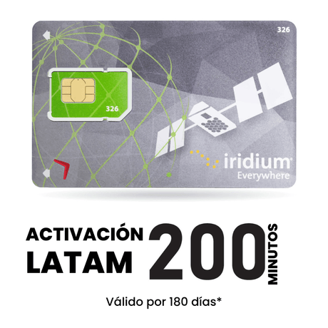 Activación Telefonia satelital IRIDIUM de 200 minutos LATAM (180 días) - Quality and Price
