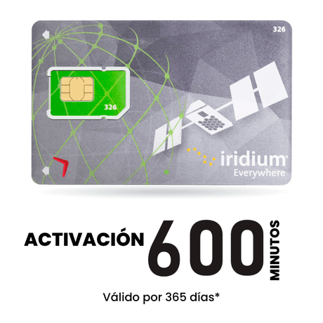Activación Telefonia satelital IRIDIUM de 600 minutos (365 días) - Quality and Price
