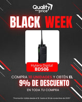 PROMOCIÓN BLACK WEEK - Compra 10 Radios Portátil Digital Hytera BD506 y obtén 9% en toda tu compra
