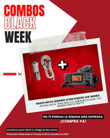 Combo Radio Movil Marino Icom ICM330 VHF Negro + Antena Movil Tram 1600-HC Omnidireccional VHF Marino 6dB 50 Watts