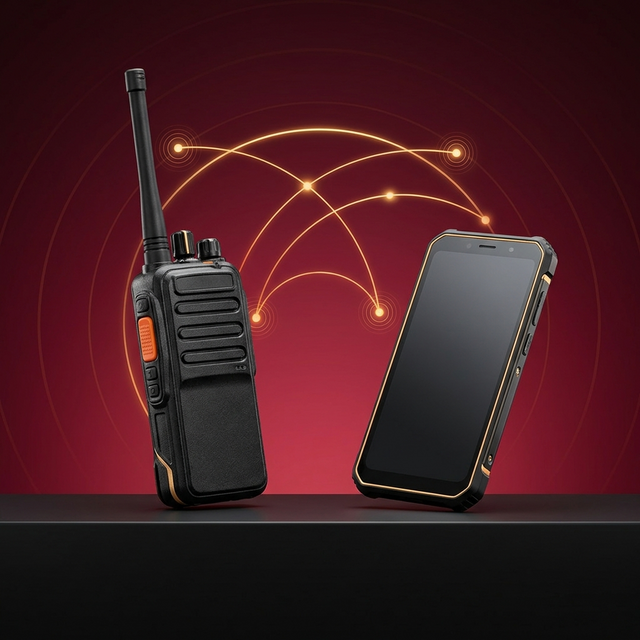 Licencia POCSTAR: radio POC y smartphone conectados con comunicación PTT de grupo sobre red celular