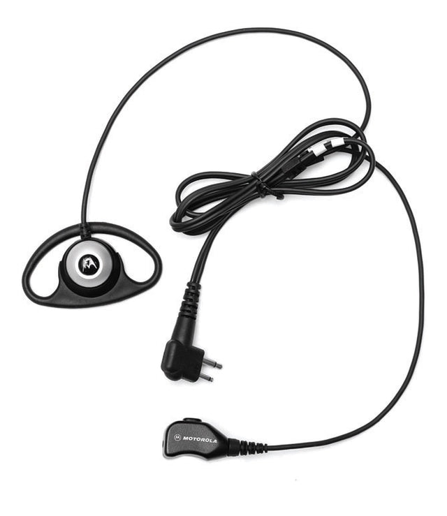 Manos libres Motorola PMLN6535: auricular tipo D con microfono y PTT en linea, conector de 2 pines