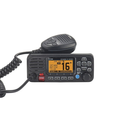 Radio móvil marino negro Icom IC-M330G VHF con GPS SOS - Quality and Price