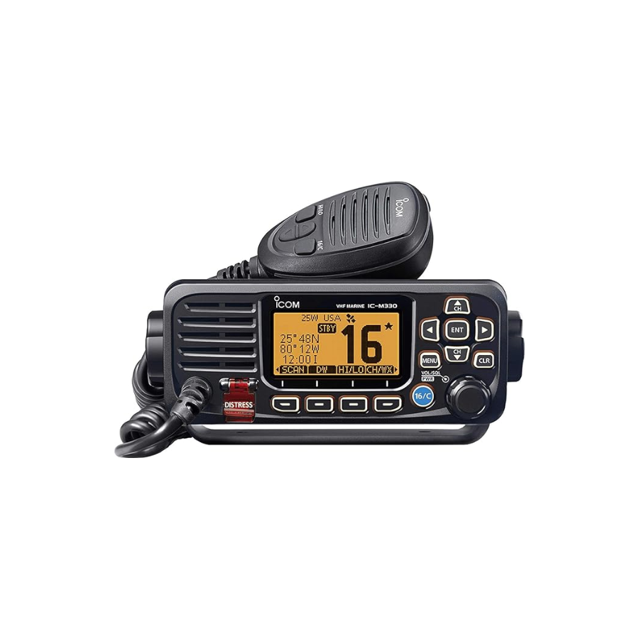 Radio móvil marino negro Icom IC-M330G VHF con GPS SOS