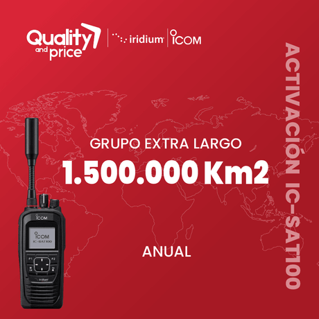Activación radio satelital IC-SAT100 Grupo Extra largo 1.500.000 Km2